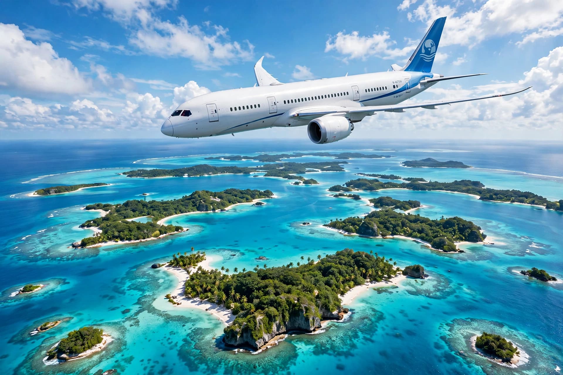 Call and Fly - Airplane over tropical islands